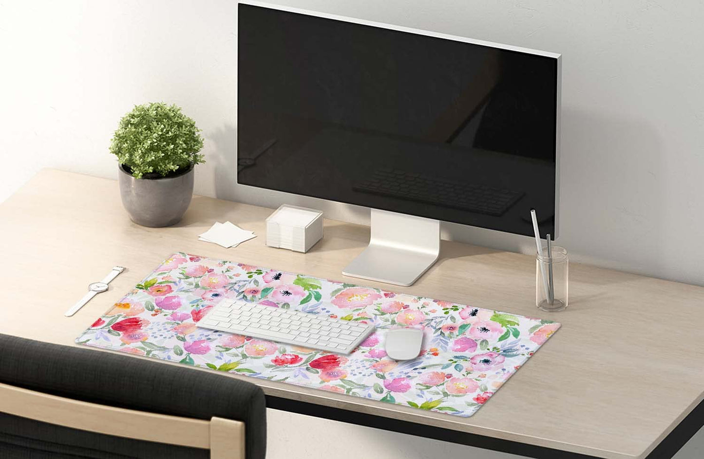 SSOIU Extended Gaming Mouse Pad (35.5x15.7 in), Large Stable Rubber Base Mousepad with Stitched