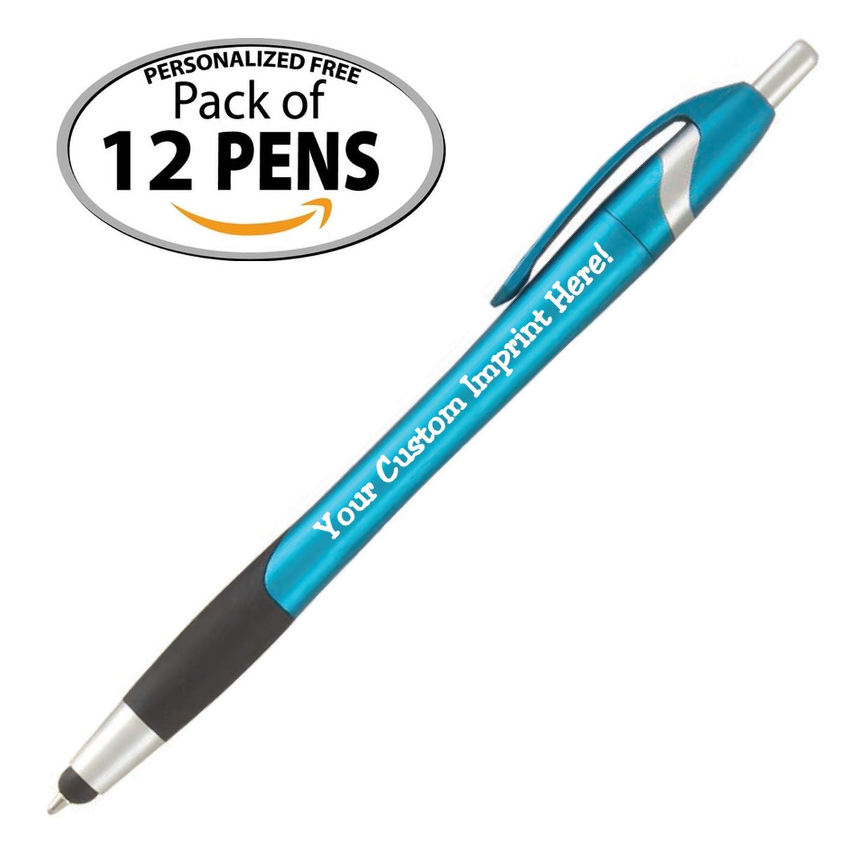 ExpressDesigns™ Personalized Pen w Stylus - The Glide Click action Custom - Black writing ink