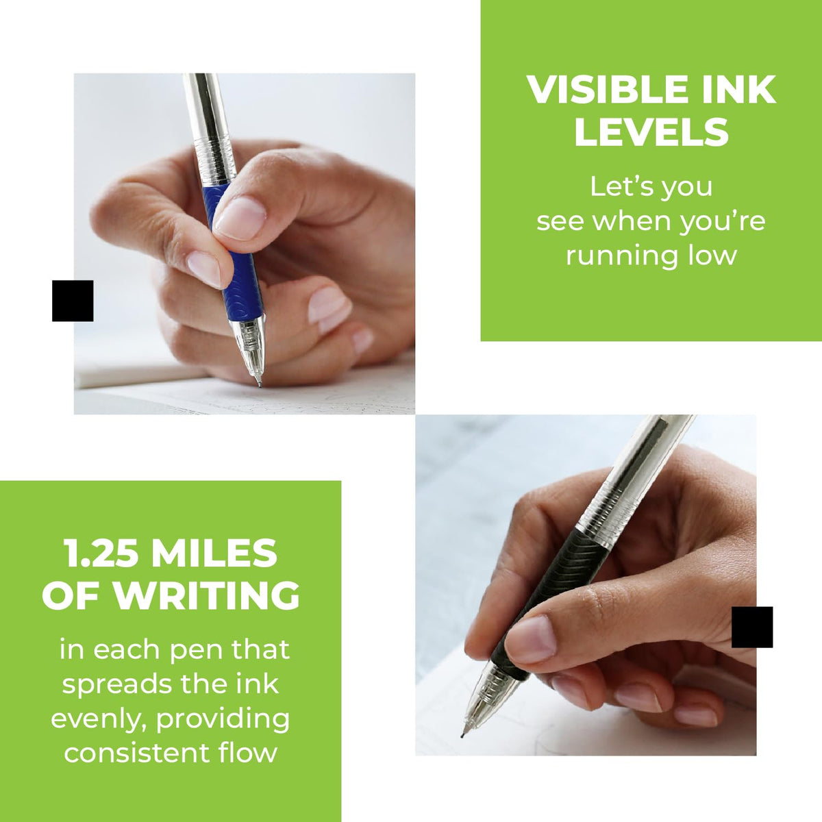 Simply Genius Blue Ballpoint Pens - 200 Bulk Pens, Retractable, Blue Ink - Smooth Writing &