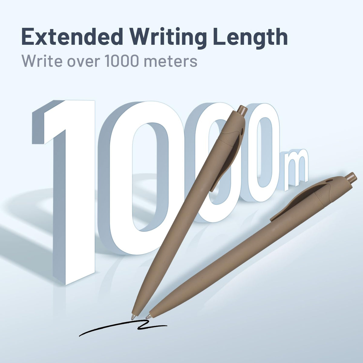 Wiaziert BallPoint Pens, 100 Pack (BLACK Ink),Bulk Pens, Brown Barrel,Click Pens for Office Home