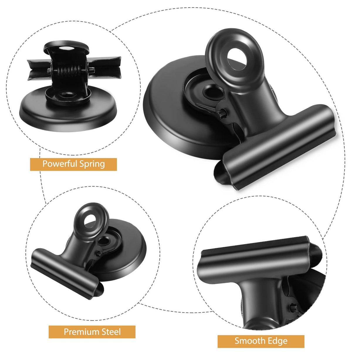 8Pack Strong Fridge Magnets - Heavy Duty Bulldog Clips Perfect for Refrigerator & Whiteboard
