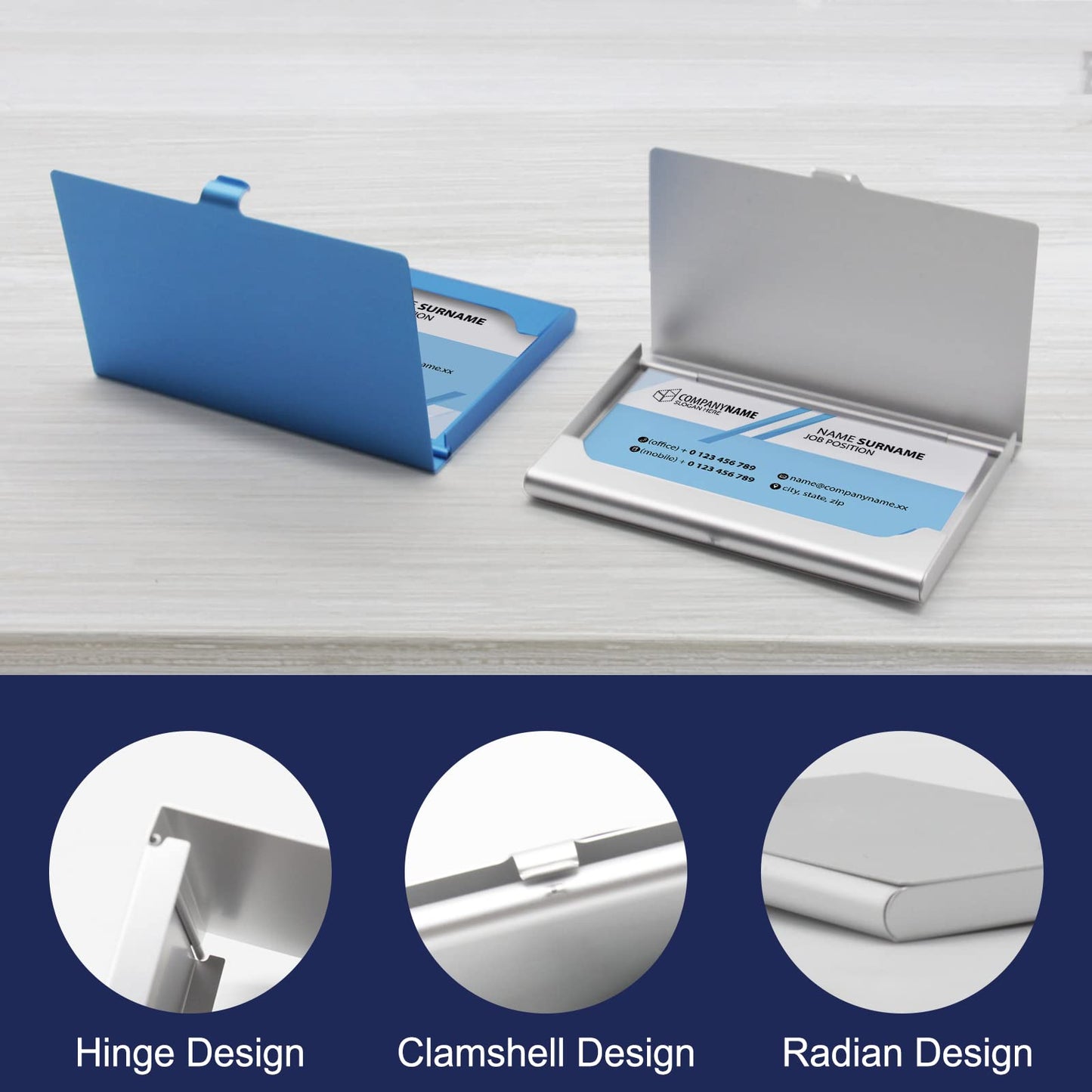 Fadace Custom Business Cards Holder Customized, Business Card Case Personalized Engraved Printing