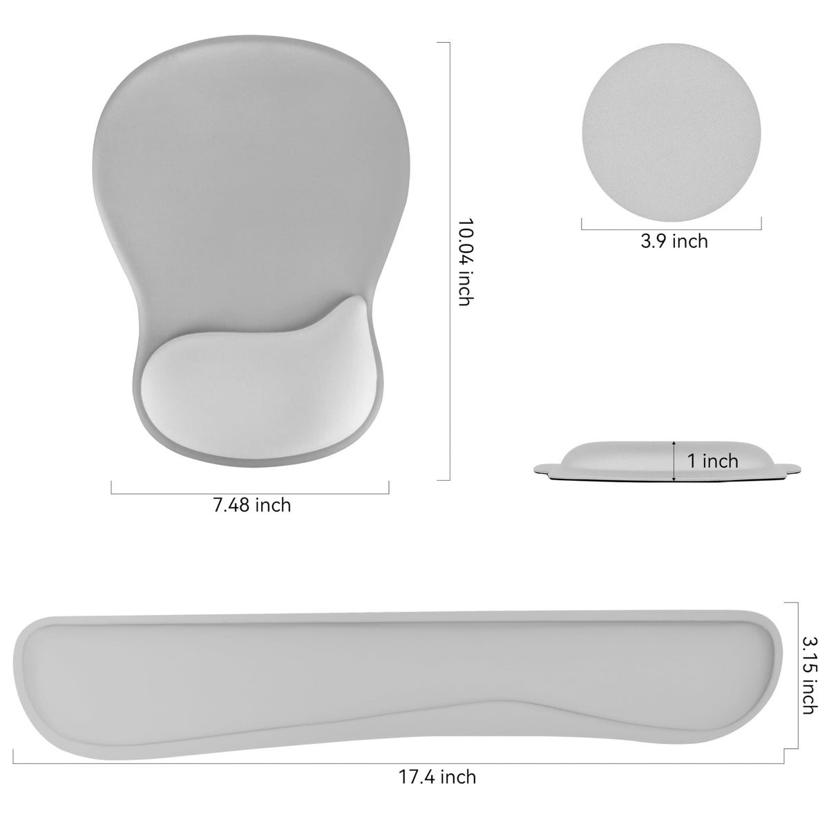 WINTOJO Wrist Rest Support for Mouse Pad Keyboard Set Circle Coaster Gaming Mouse Pad Ergonomic Gel