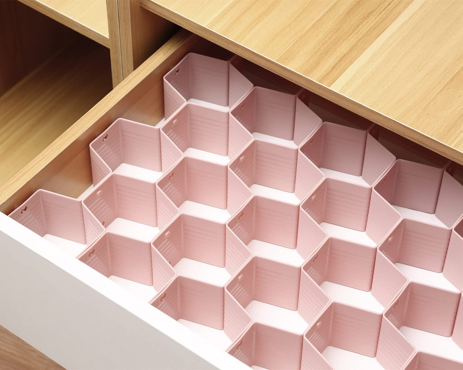 Natzerat Honeycomb drawer organizer and divider, underwear, socks, tie sorter, office supplies and