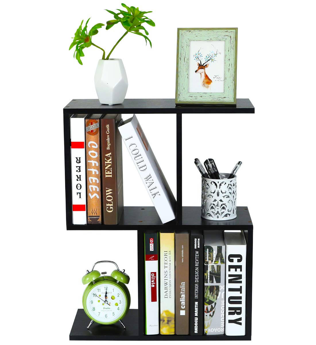 PAG-Mass Desktop Bookshelf Freestanding Wooden Countertop Bookcase Accessories Organizer Display