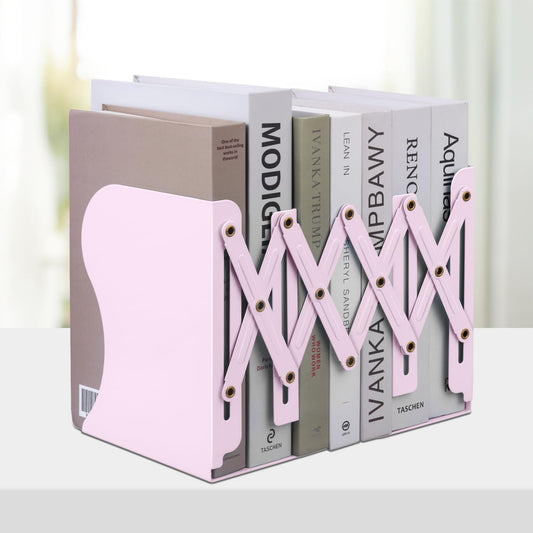 Honagu Adjustable Bookends, Metal Book Ends for Shelves Heavy Book, Desk Magazine File Organizer