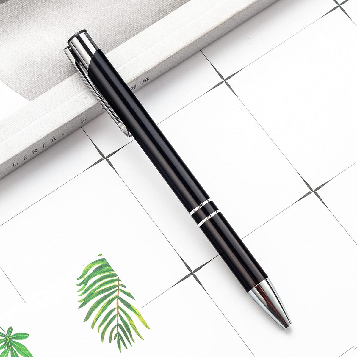 50 Pack Engraved Metal Ballpoint Pen, Custom Logo, Retractable Pen