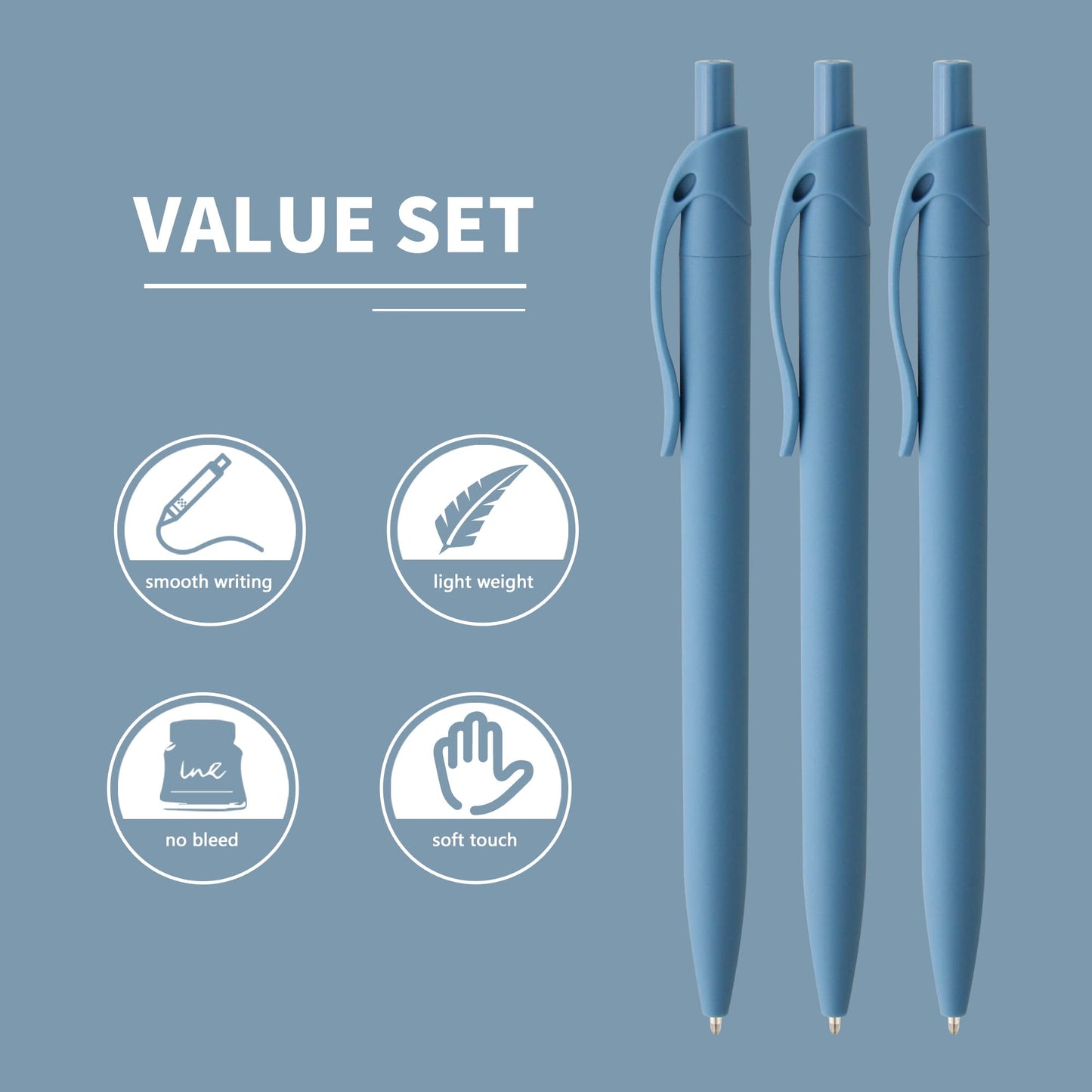 deegtran Pens Bulk, 50 Pack No Bleed Click Pens, Wholesale Retractable Ballpoint Pens, Pen Medium