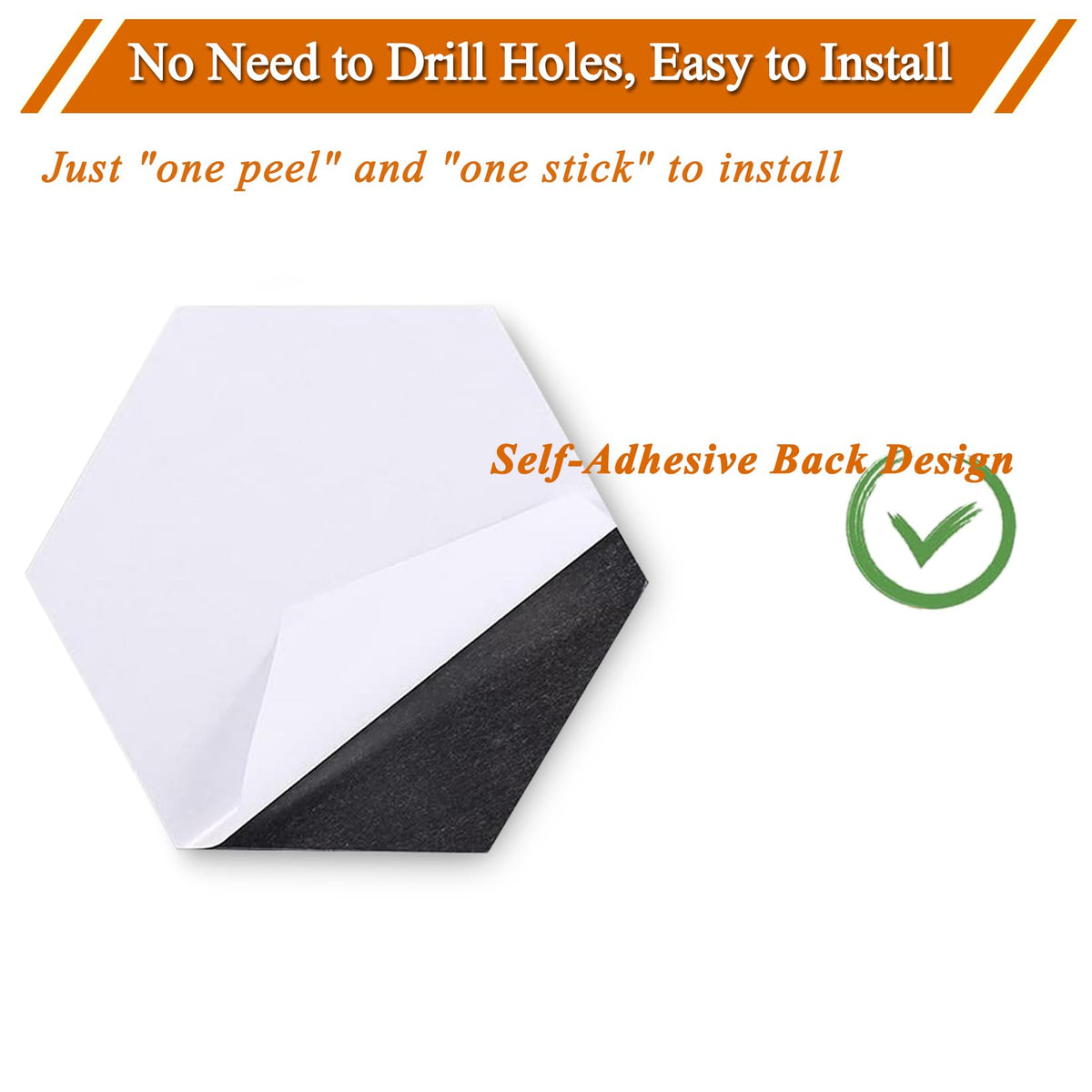 HULAVO Large Hexagon Felt Cork Board Tiles, Self Adhesive DIY Felt Bulletin Board Pin Board with 35