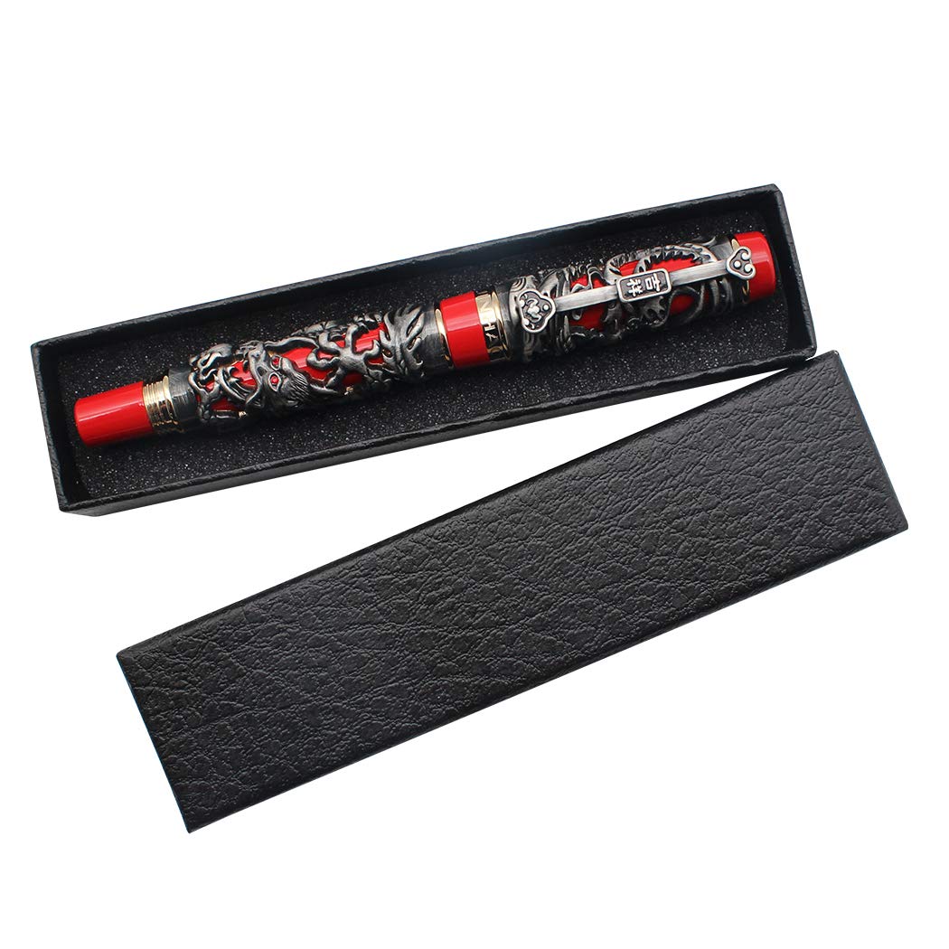 zoohot 3D Jinhao Dragon Fountain Pen Fine Nib Phoenix pattern Signature Calligraphy Business Pens