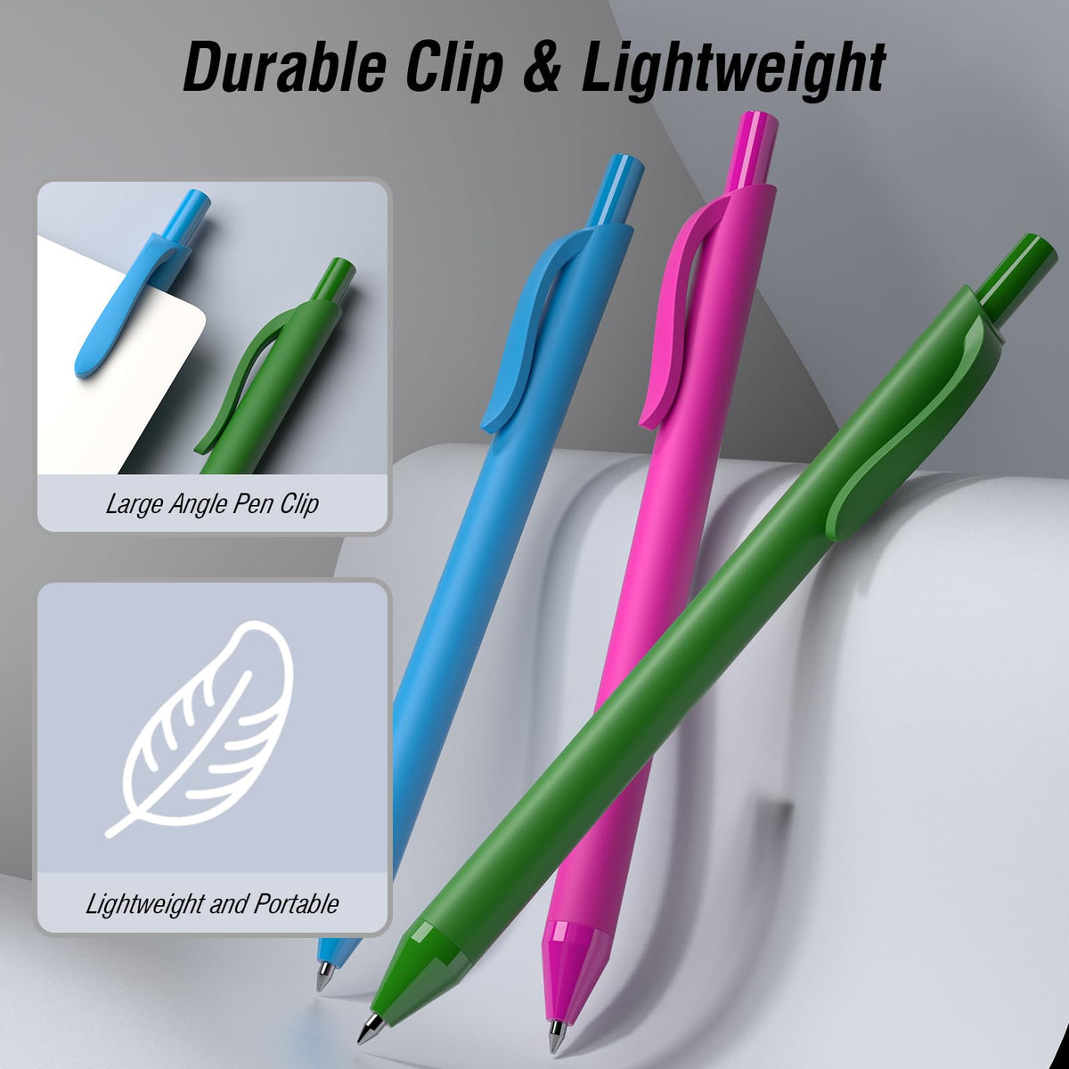 InkSlick 108 Pack Black Ink Pens Bulk Retractable Ballpoint Pens 1.0mm
