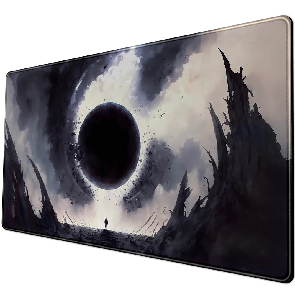 Black Moon Mousepad Gaming MTG Playmat Desk Mat Original Aesthetics Mouse Pad Large Gaming Mouse