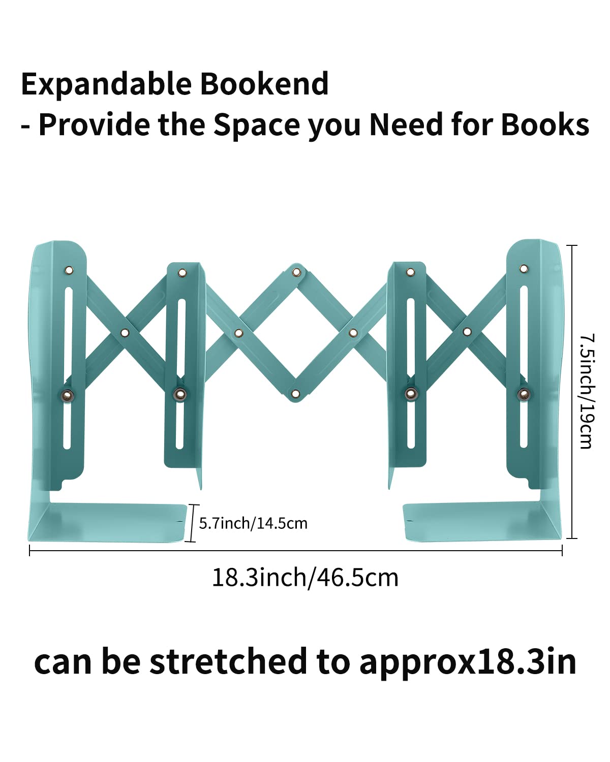 MSDADA Adjustable Bookends, Book Ends for Heavy Books, Expandable Book Organizer for Desk, Shelf