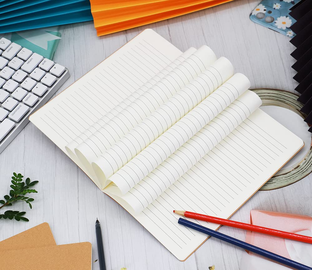 Wotion Kraft Lined Notebook 32 Pack, A5 Journal, 8.3" x 5.5", 60 Pages Thick No Bleed Paper, Soft