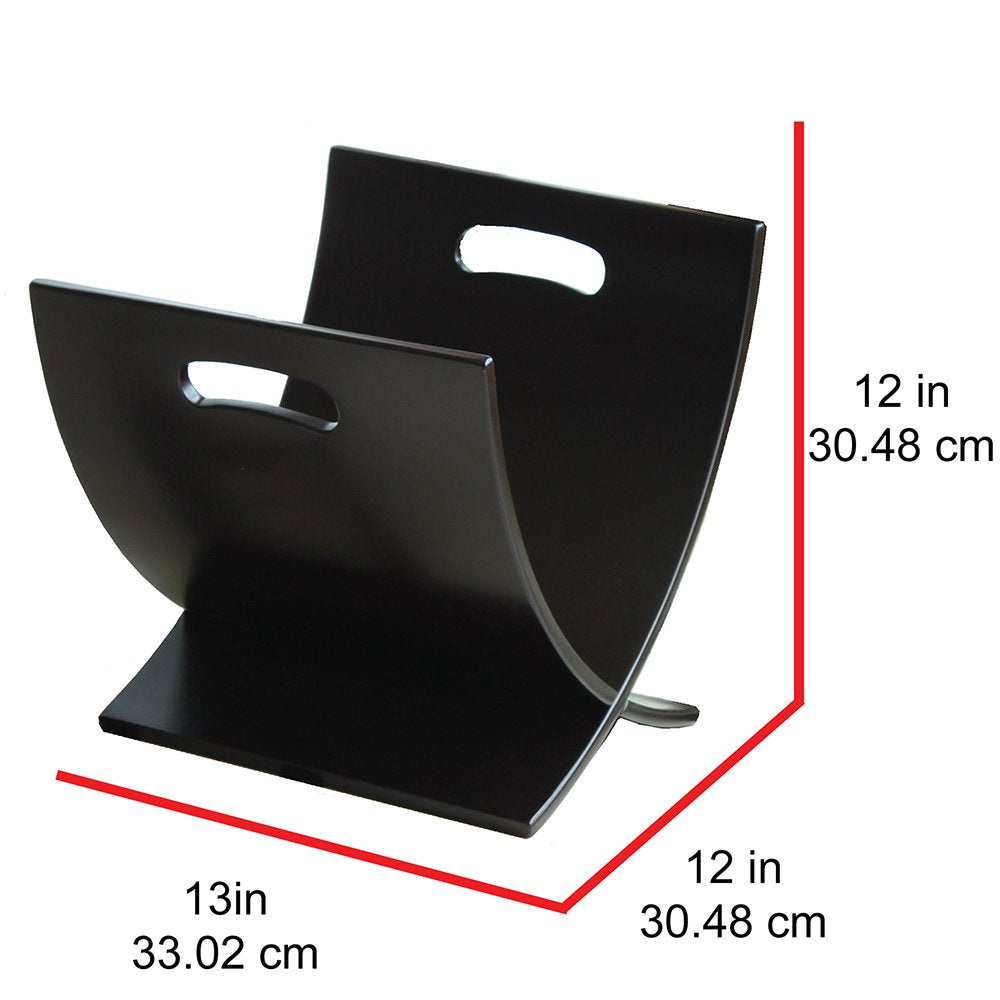 Oceanstar M1170 Contemporary Wooden Magazine Rack, Black