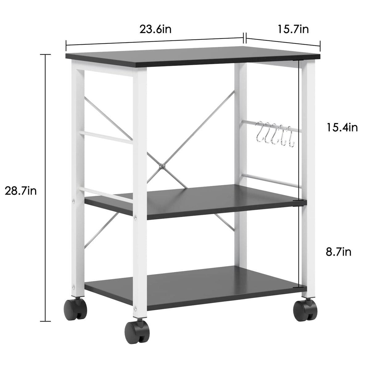 sogesfurniture 3-Tier Kitchen Baker's Rack Utility Shelf Microwave Oven Stand Storage Cart