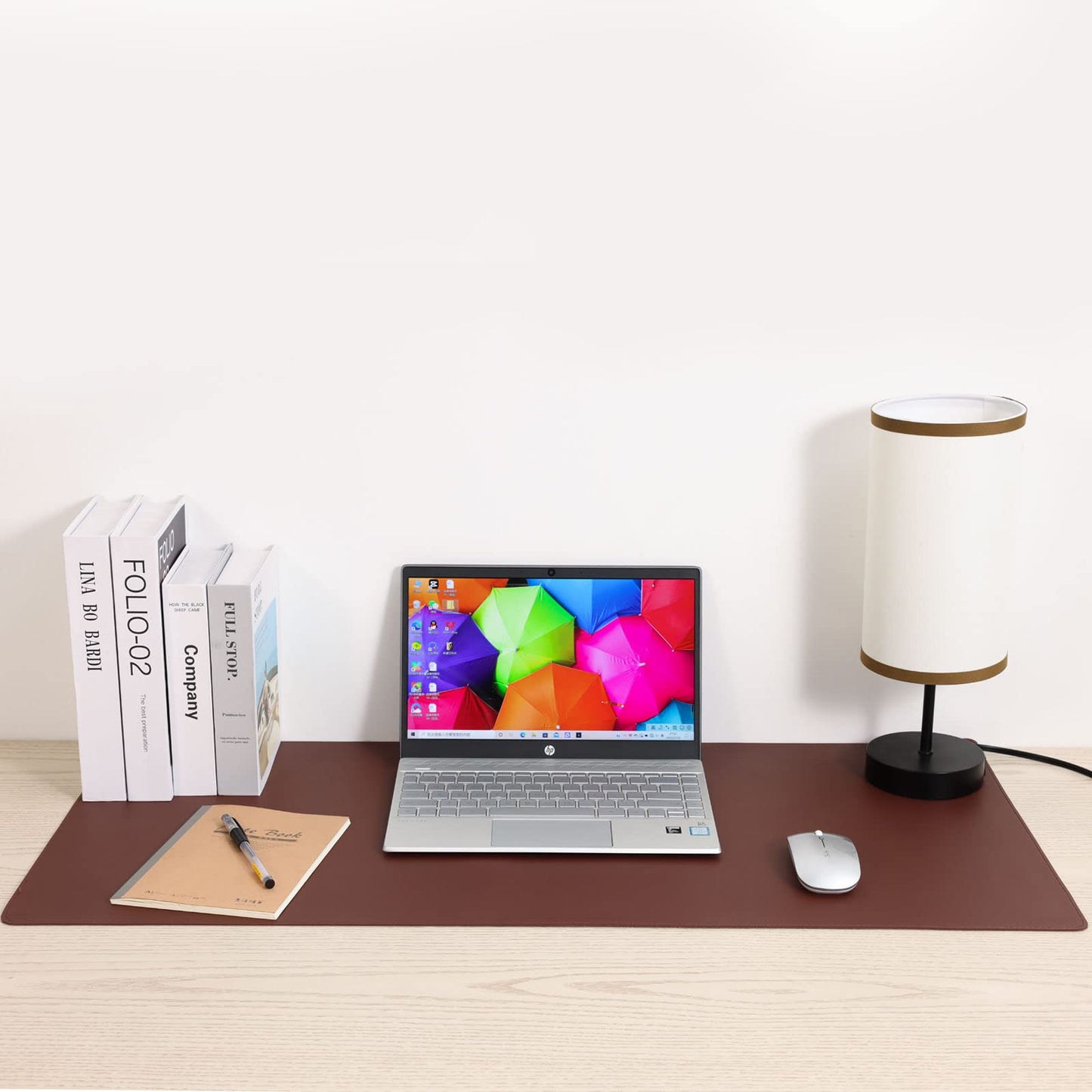 Wolaile PU Leather Desk Pad Blotter 27x13 inches,Non-Slip Base Waterproof Surface Office Desk