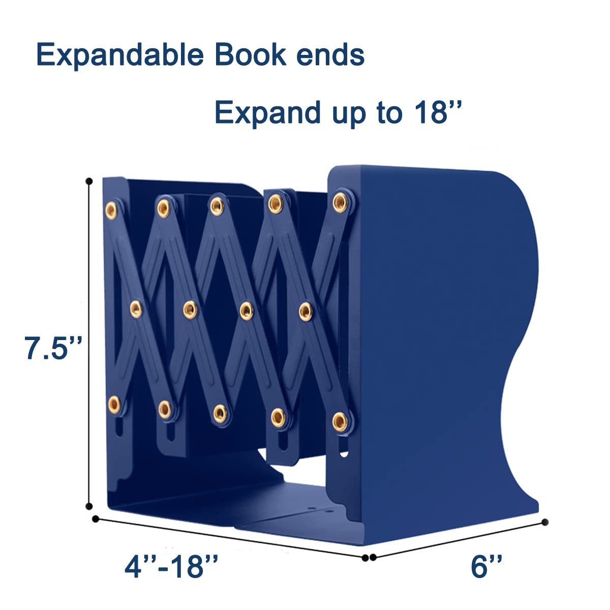 Metal Bookends for Heavy Books, Sturdy Book Stopper to Hold Books Heavy Duty, Adjustable Book Ends