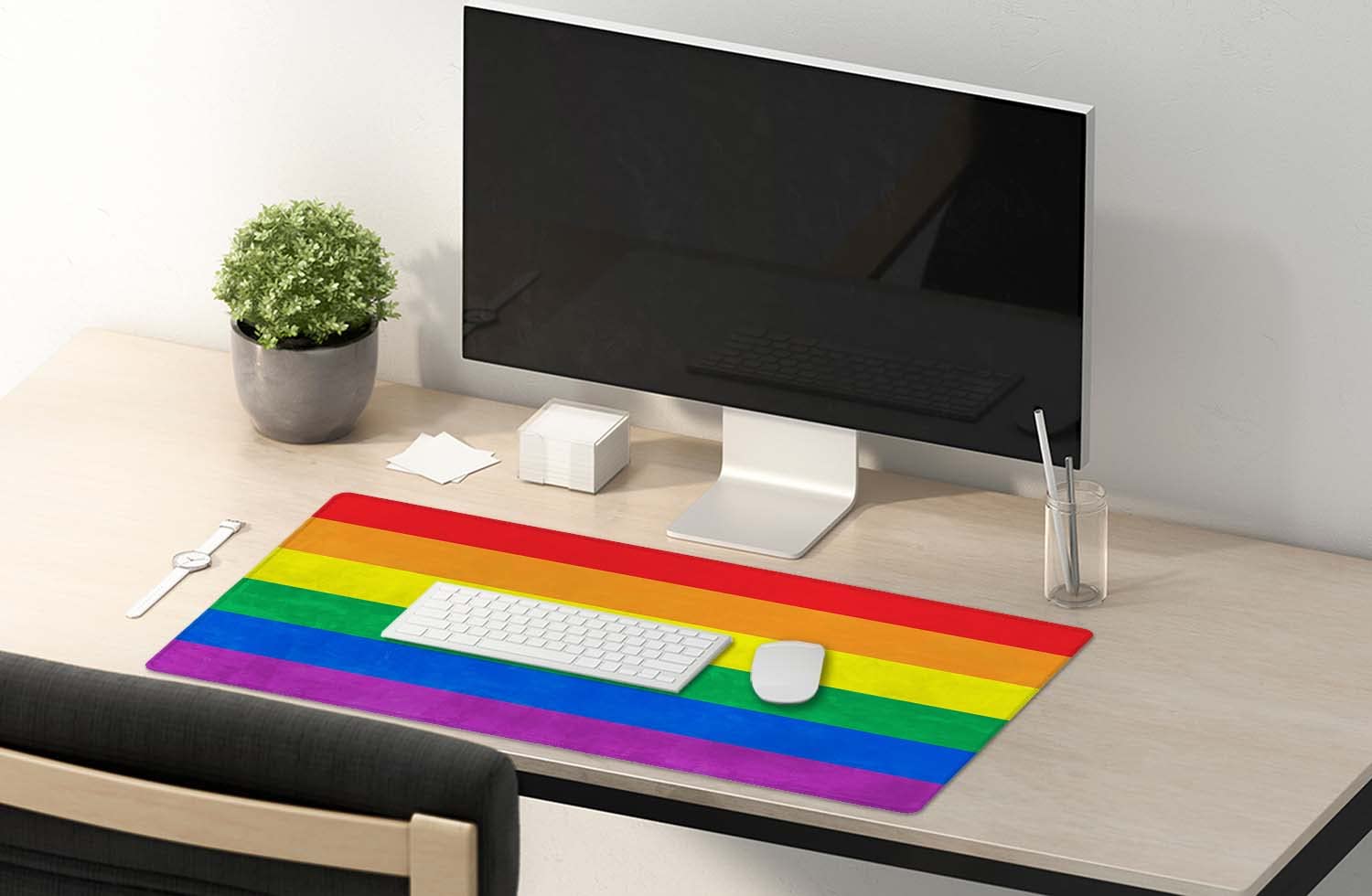 SSOIU Extended Gaming Mouse Pad (35.5x15.7 in), Large Non-Slip Rubber Base Mousepad with Stitched