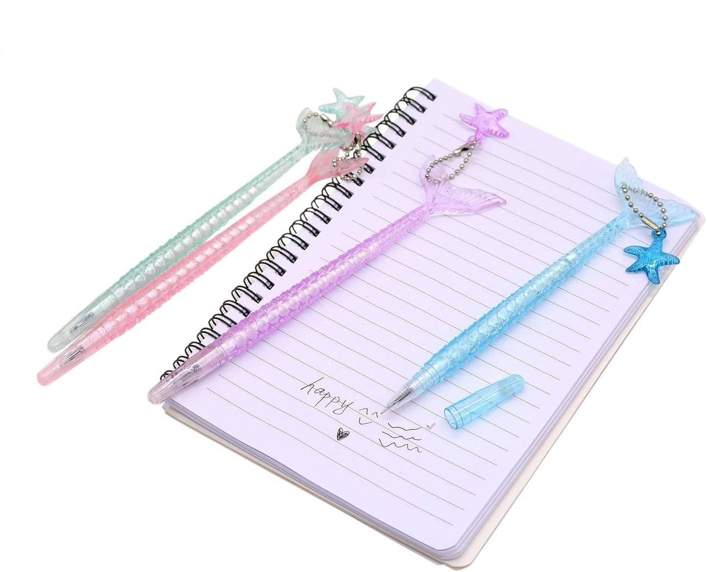 YYaaloa 48pcs Cute Mermaid Novelty Gel Ink Writing Pens 0.5 mm Black Ink Fun Kawaii Pens Bulk for