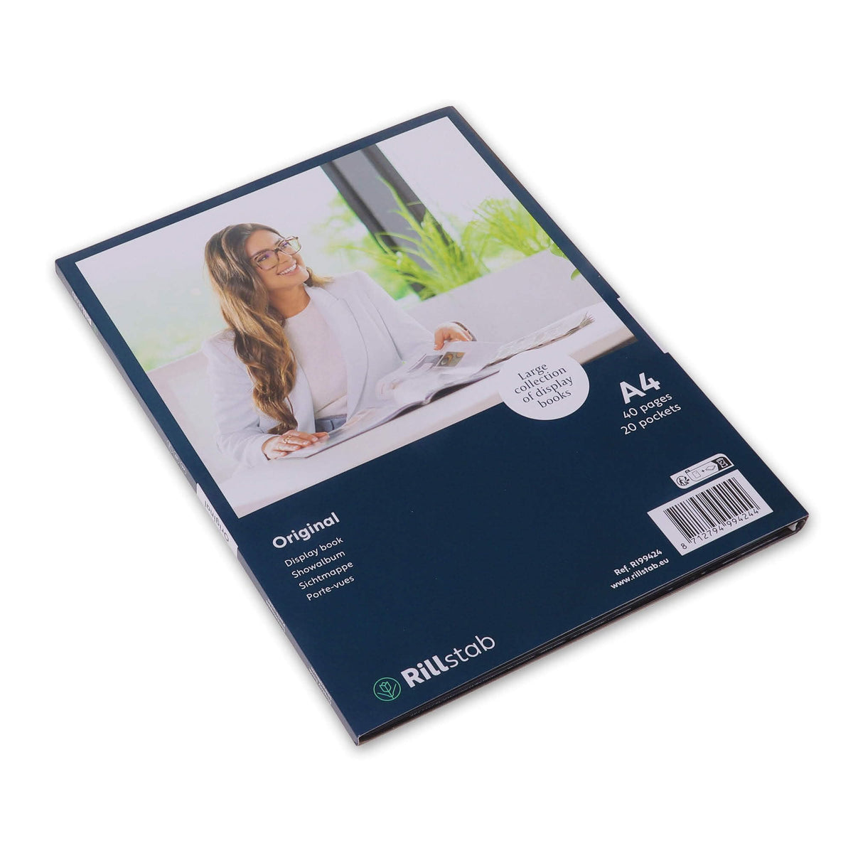 Rillstab Original Display Book (20 Transparent/Clear Pockets) | A4 Front Page Ring Binder Portfolio