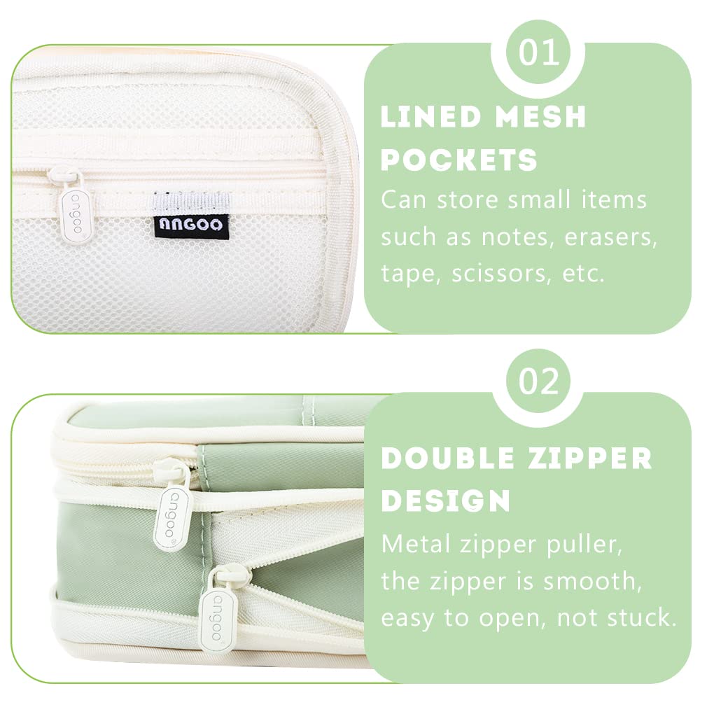 iSuperb Foldable Pencil Case Zipper Big Capacity Aesthetic Canvas Pencil Pouch Compartments