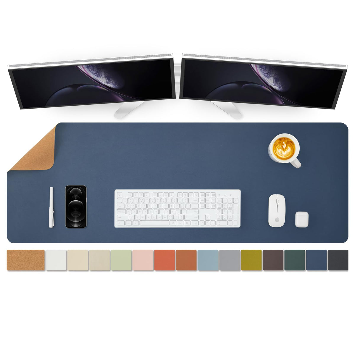 Large Cork Desk Mat - 47.2"x 17" Desk Pad for Office and Home - Ideal for Large Mouse Pad and Desk