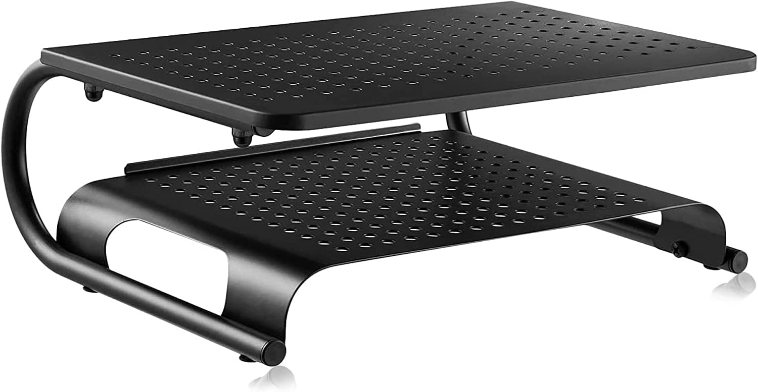 suptek Double-Deck Desk Monitor Stand Riser for Computer,Laptop,Printer, Notebook and All Flat