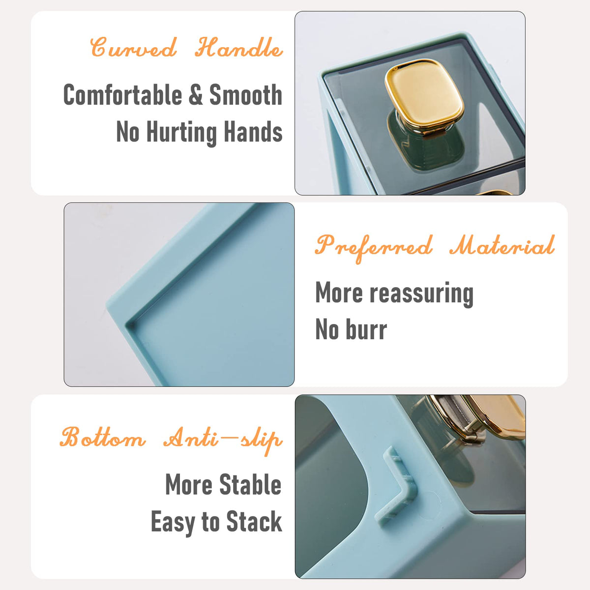 OSteed Desktop Storage Drawers, Stackable Countertop Organizer with Drawers