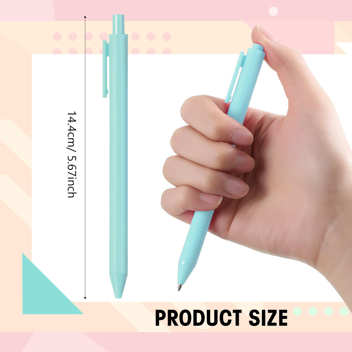 Teling 100 Pcs Ballpoint Pens Retractable Comfortable Cute Stylish Writing Pens in Medium Point 1.0