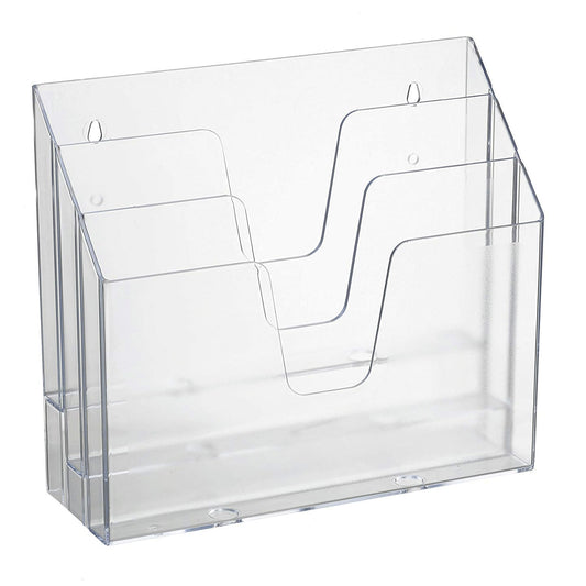Acrimet Horizontal Triple File Folder Organizer Sorter, Letter Size, Clear