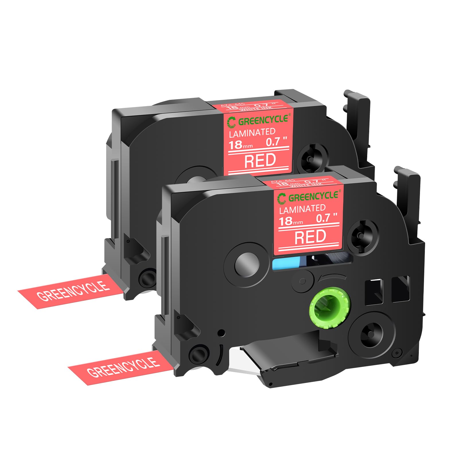 GREENCYCLE Compatible for Brother P-Touch Label Tape TZe-445 18mm 0.7" Laminated Red TZe445 TZ-445
