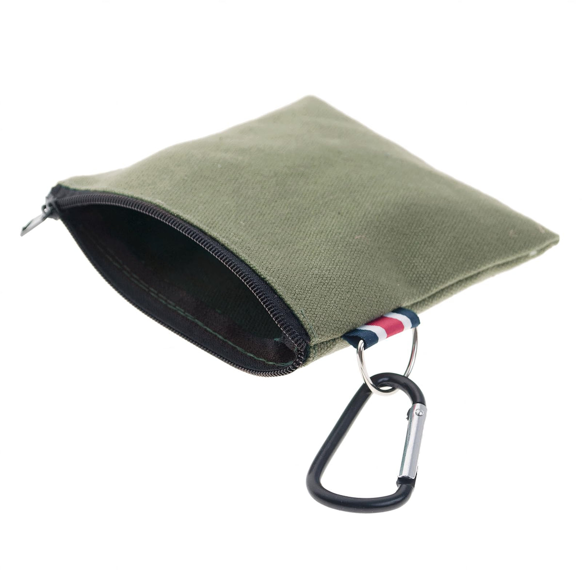 Muka 12 Pack Coin Purse with Carabiner Cotton Canvas Pouch 4-1/4 x 4-1/4 Inches-Mixed