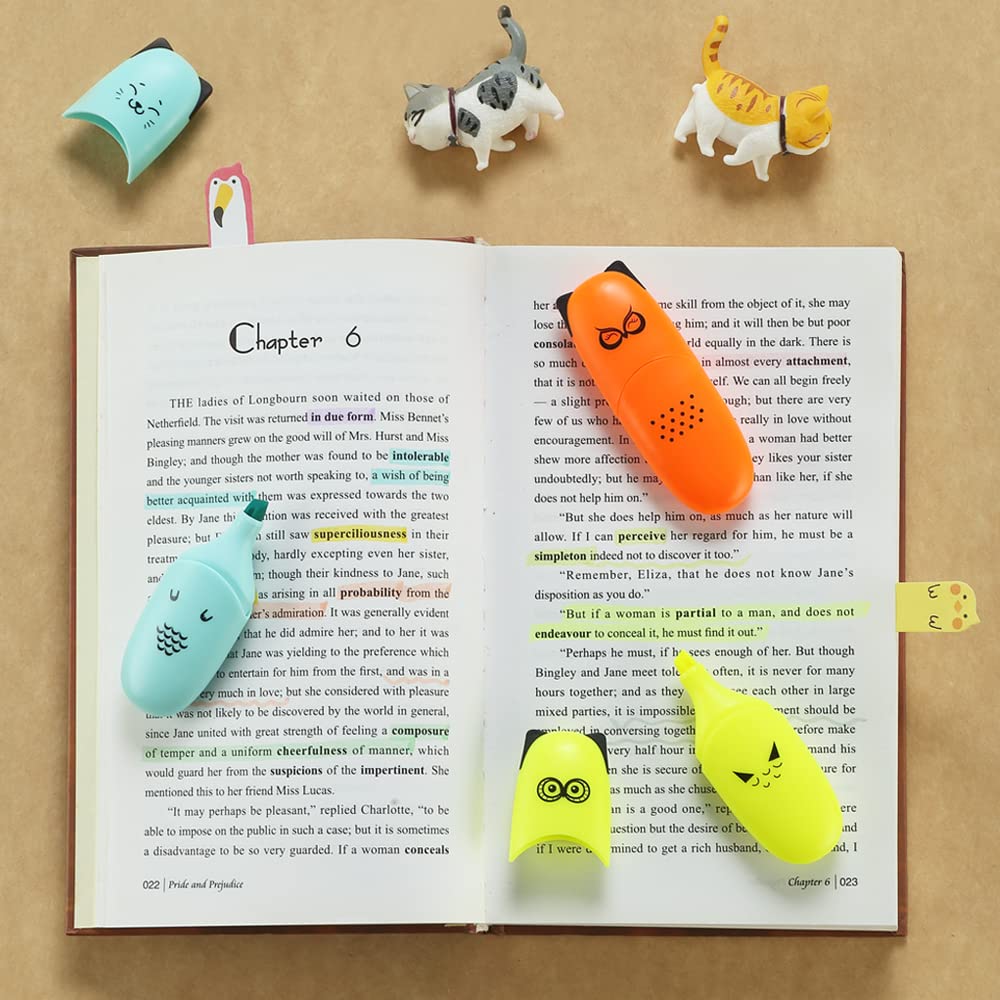 enlegend 12 pieces Cute Animal Design Vet Tech Week Gifts Mini Highlighter Pen Assorted Colors