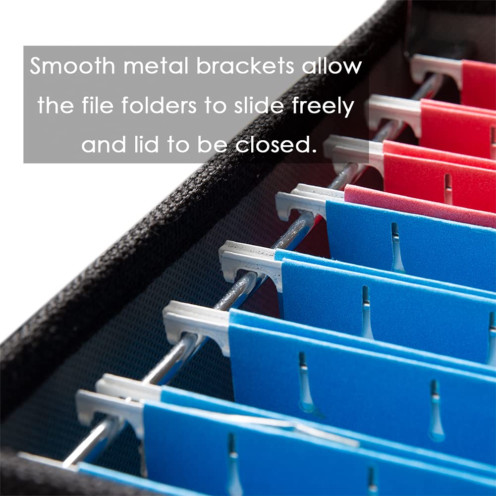 PRANDOM File Organizer Box - Set of 1 Collapsible Decorative Linen Filing Storage Hanging File