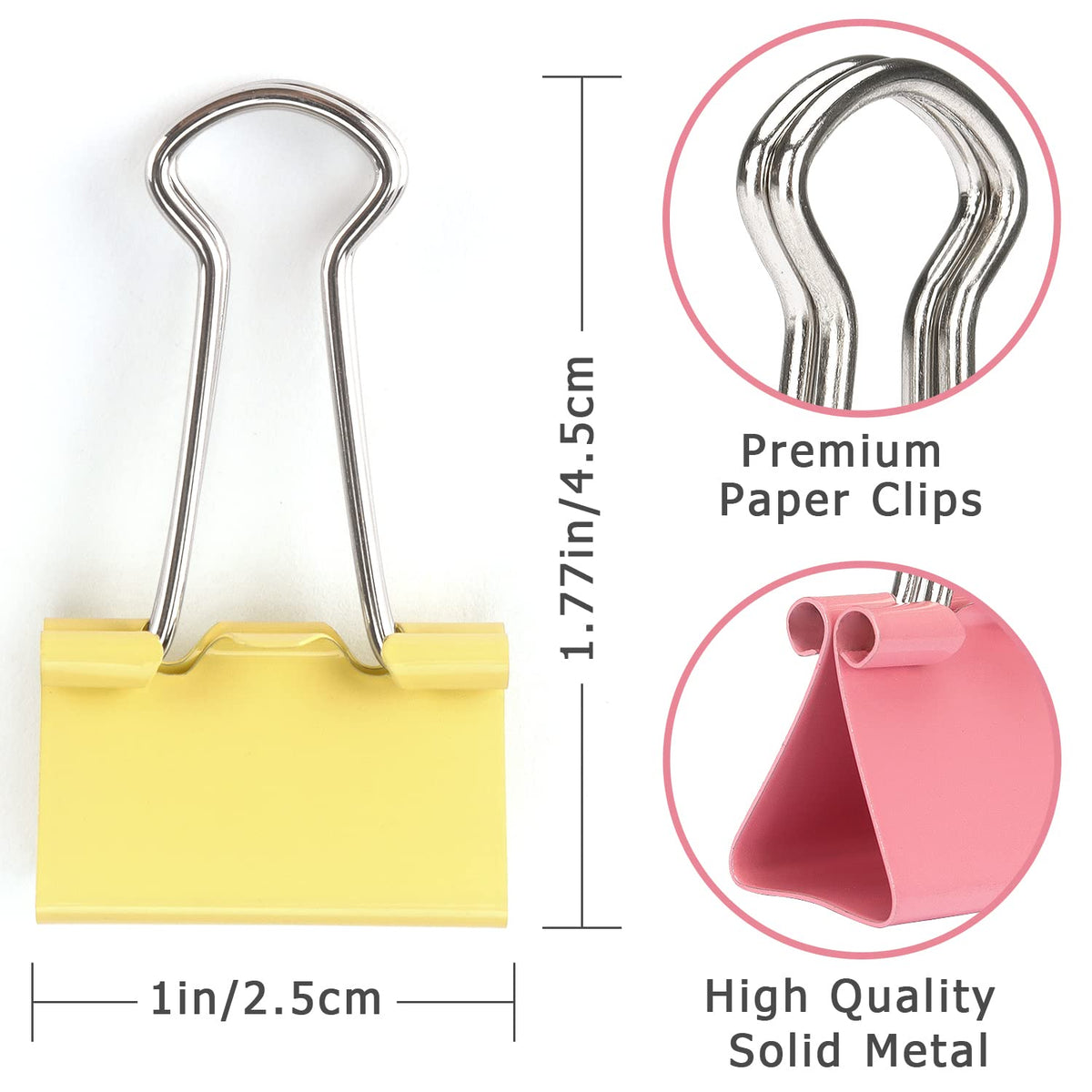 ZZTX 48 Pack Small Binder Clips 1.0 Inches Assorted Colors