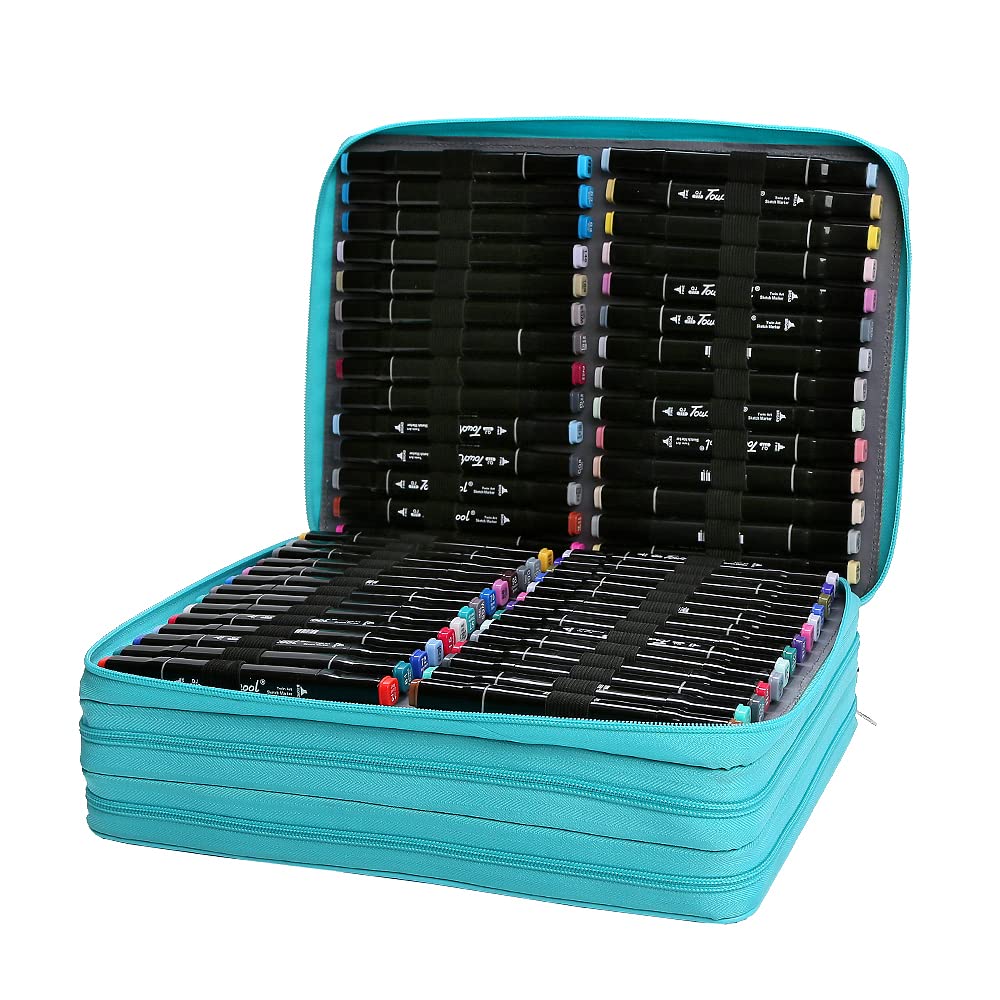 Lbxgap Marker Pen Organizer Case 168 Slots w/Handle & Shoulder Strap