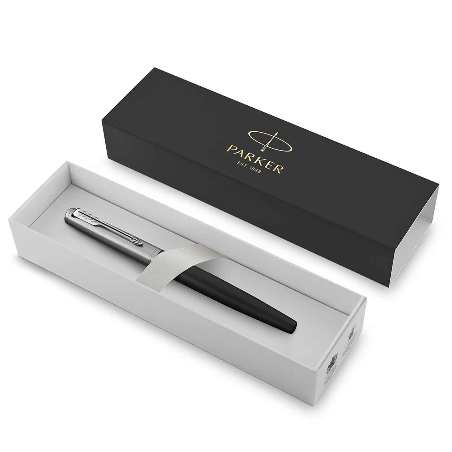 Parker Jotter Fountain Pen | Bond Street Black | Medium Nib Blue Ink | Gift Box