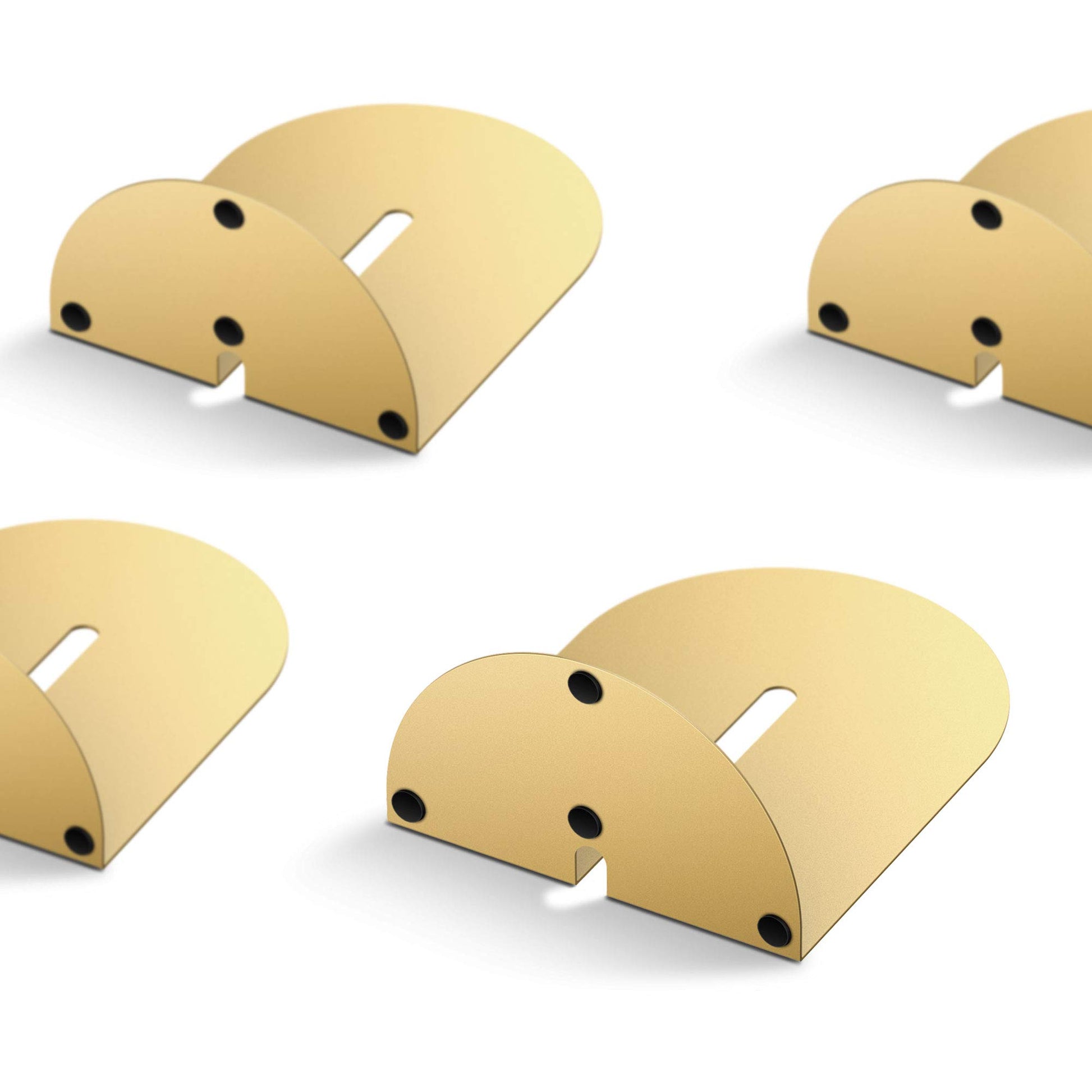 Ondeam Runway Gold Bookends for Books,2 Pair Metal Book Holders for Office Shelves Adults & Kids