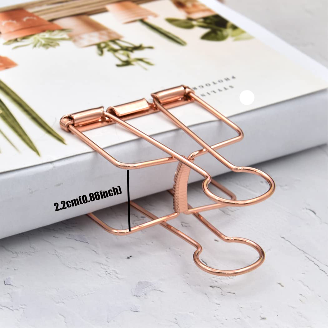 Extra Large Binder Clips 2 Inch, Big Paper Clamps Rose Gold for Office School Supplies (15Pcs)
