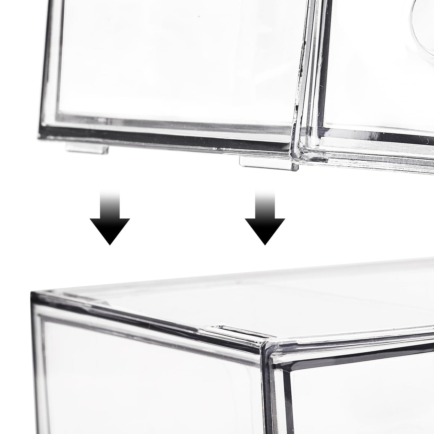 Mezchi 2 Pack Acrylic Storage Drawer Organizer, Dustproof Pen and Marker Storage Organizer for