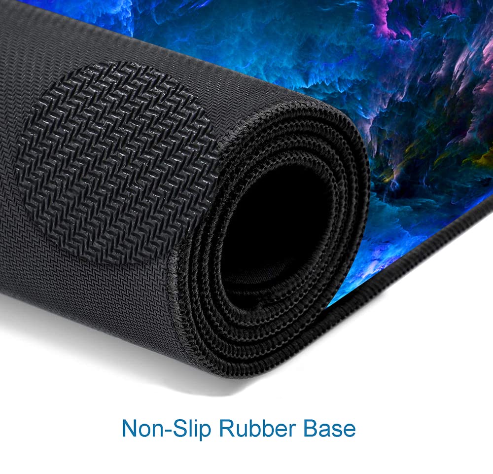 SANWUMIAN Gaming Mouse Pad, Large Non-Slip Rubber Base Mousepad, Keyboard Mouse Mat, Desk Pad with