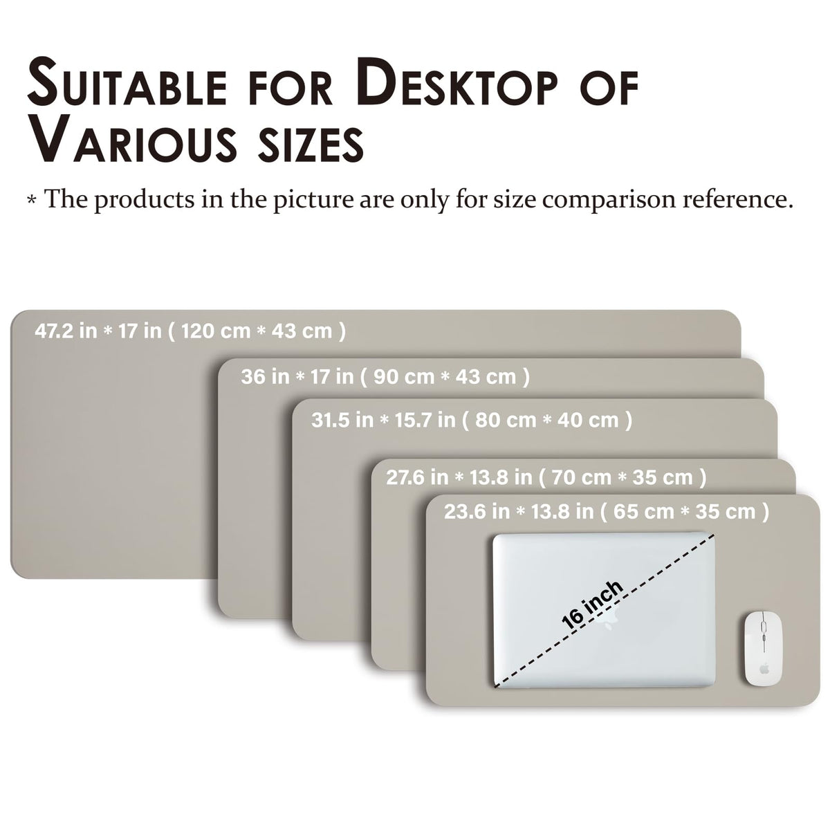 Large Desk Mat - 47.2"x 17" Non-Slip PU Desk Pad for Office and Home - Ideal for Large Mouse Pad