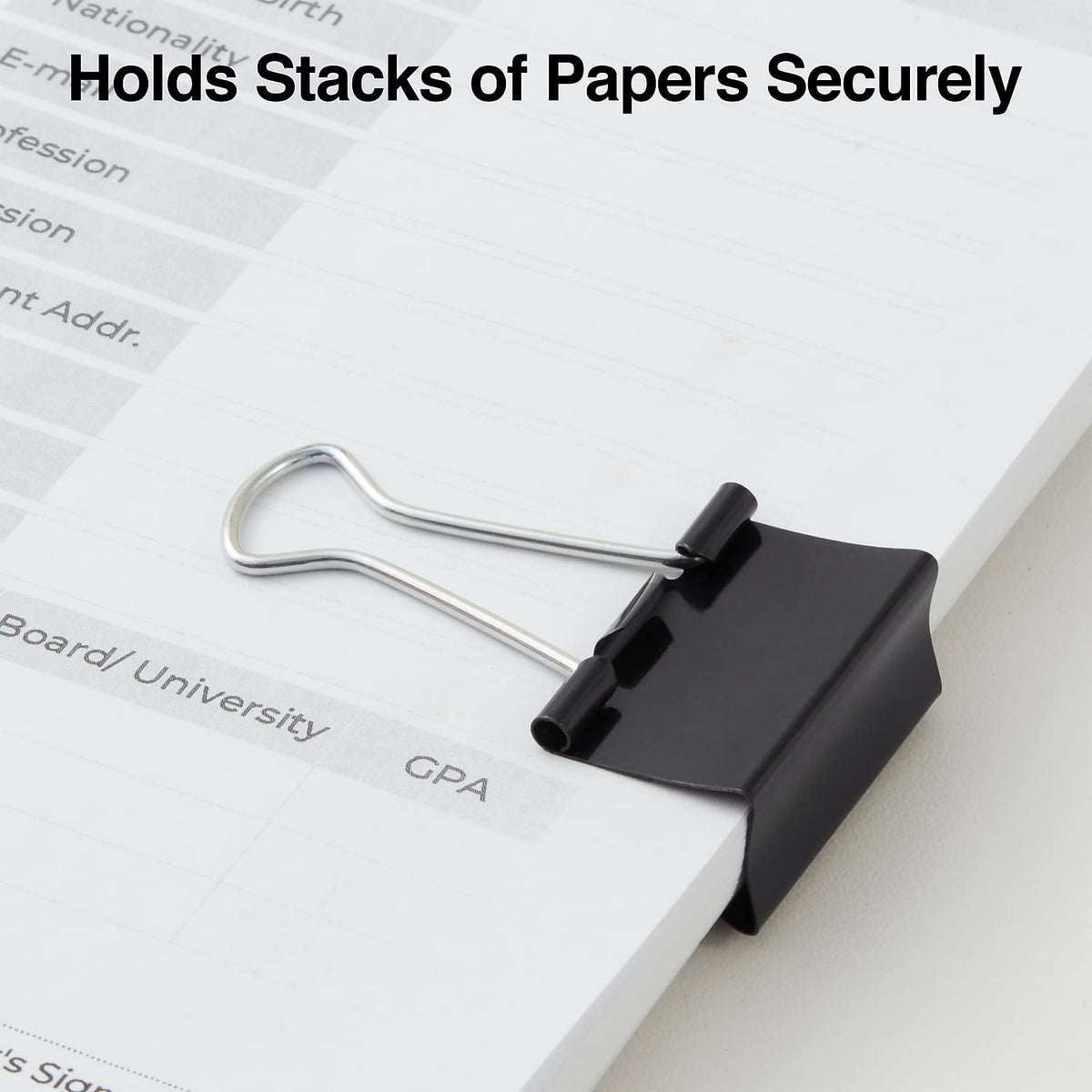 Staples Binder Clips, Medium 0.63 In Capacity, Black, 24-Pack