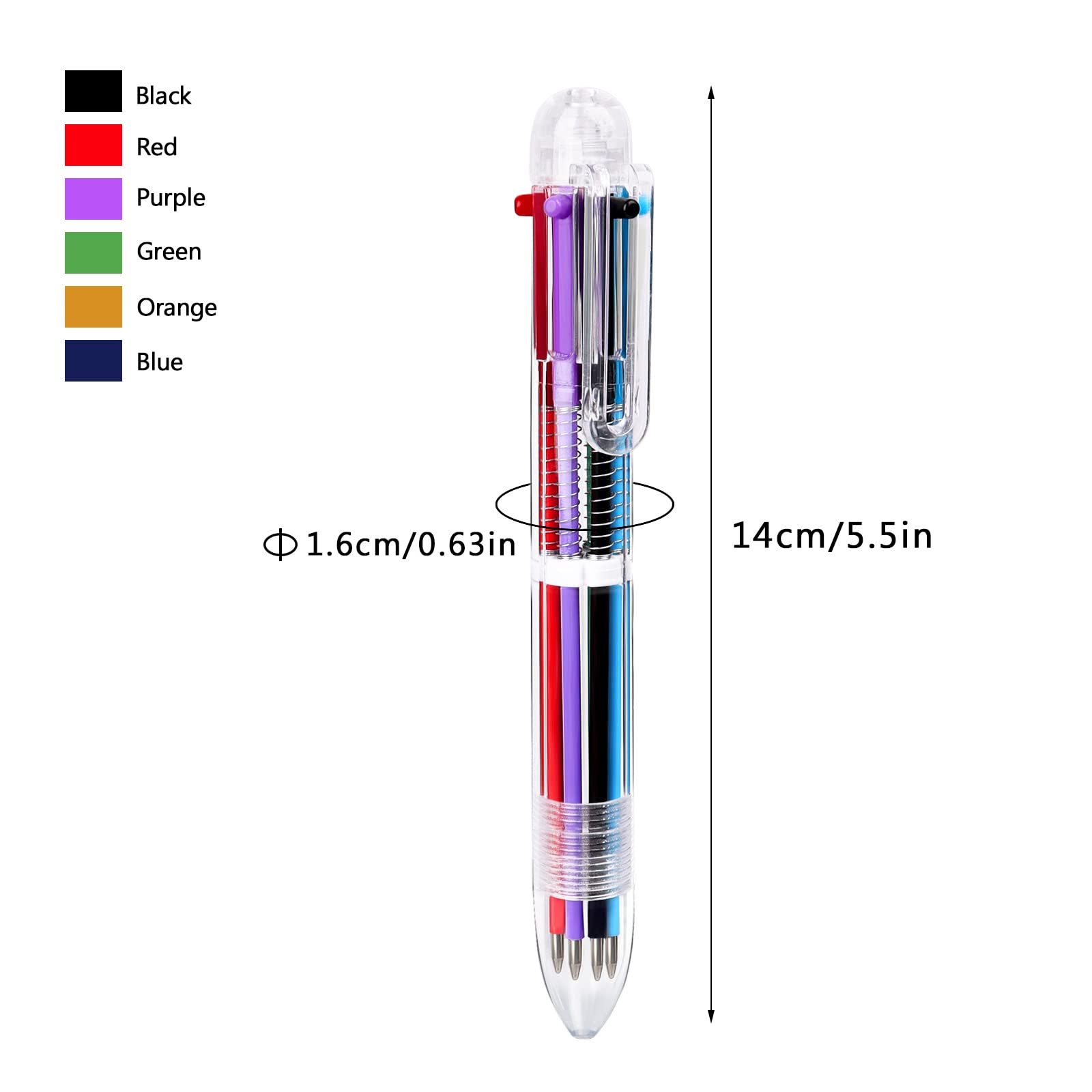 Enyeopd 48 Pack Multicolor Pen in One, Fun Pens for Kids Party Favors, Valentines Day Pen Bulk