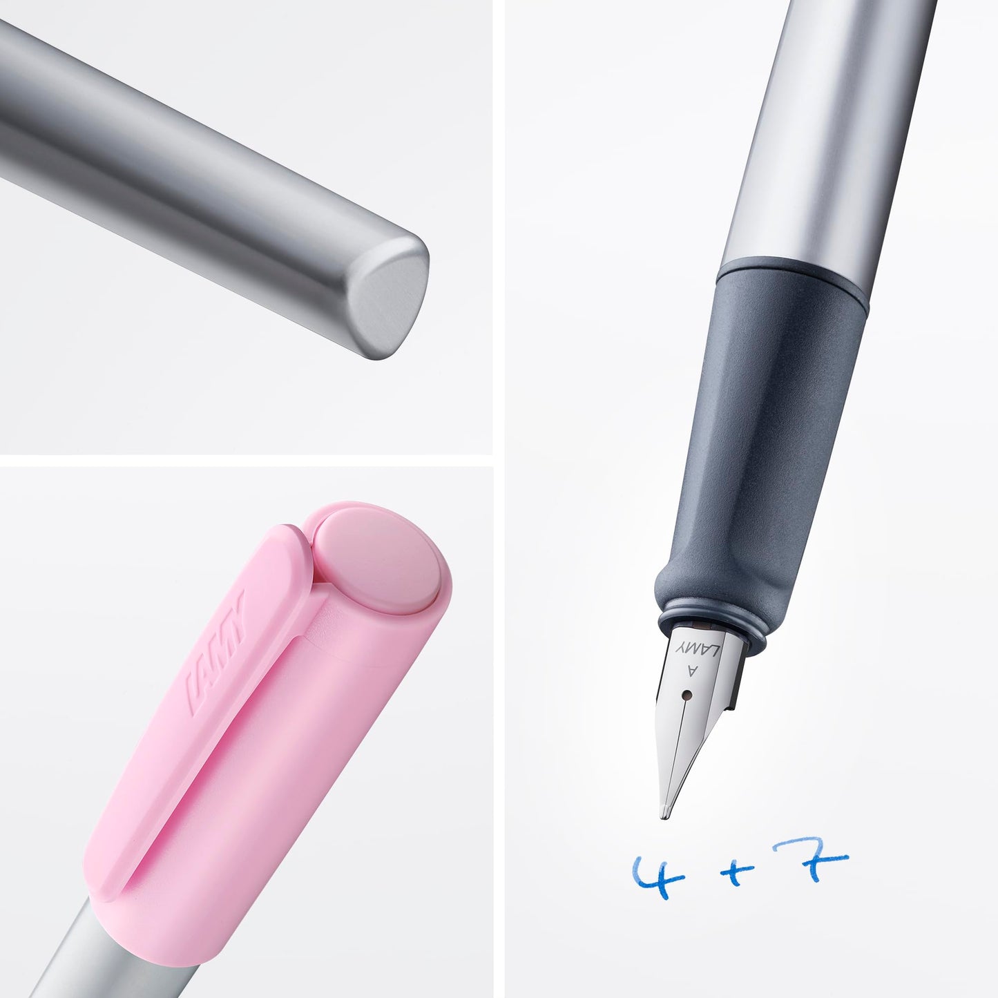 LAMY nexx rose – Fountain Pen with slip-proof grip & polished steel nib in size A - triangular