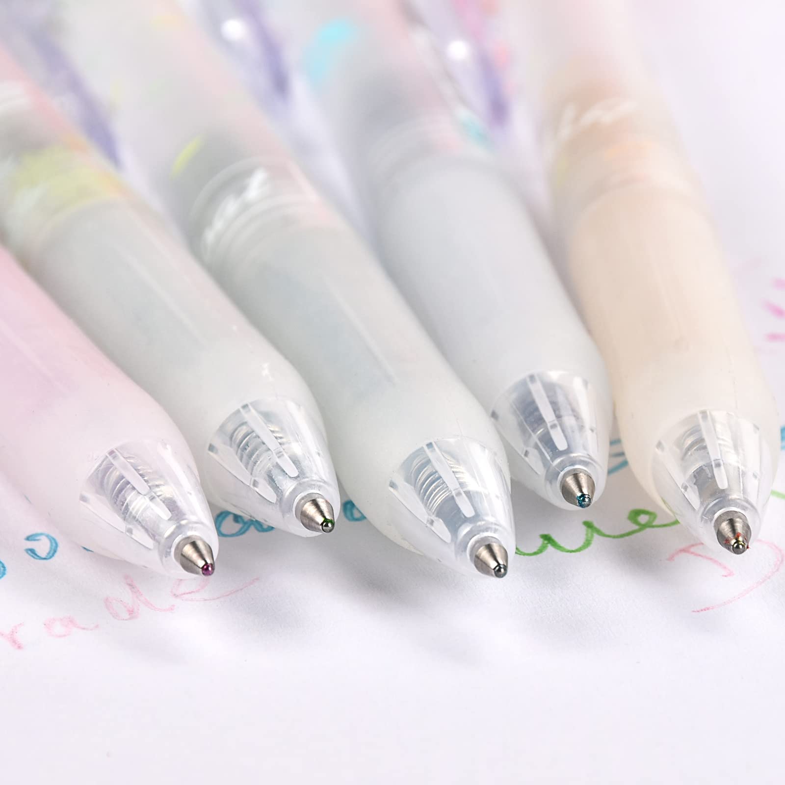Glitter Gel Pens, 16 Colors Retractable Sparkly Pens, 0.7mm Fine Tip