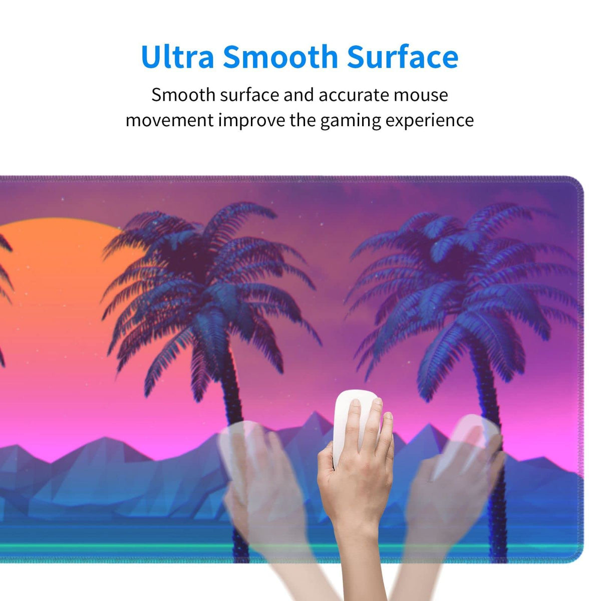 Cool Synthwave and Retrowave Gaming Mouse Pad Large XL Desk Mat Long Extended Pads Big Mousepad for