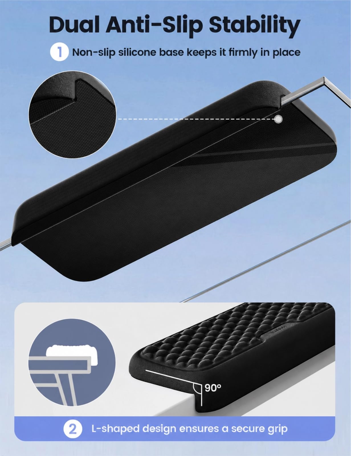 Vaydeer 2Pcs Elbow Rest Pad, L-Shaped Wrist Rest, Desk Edge Cushion