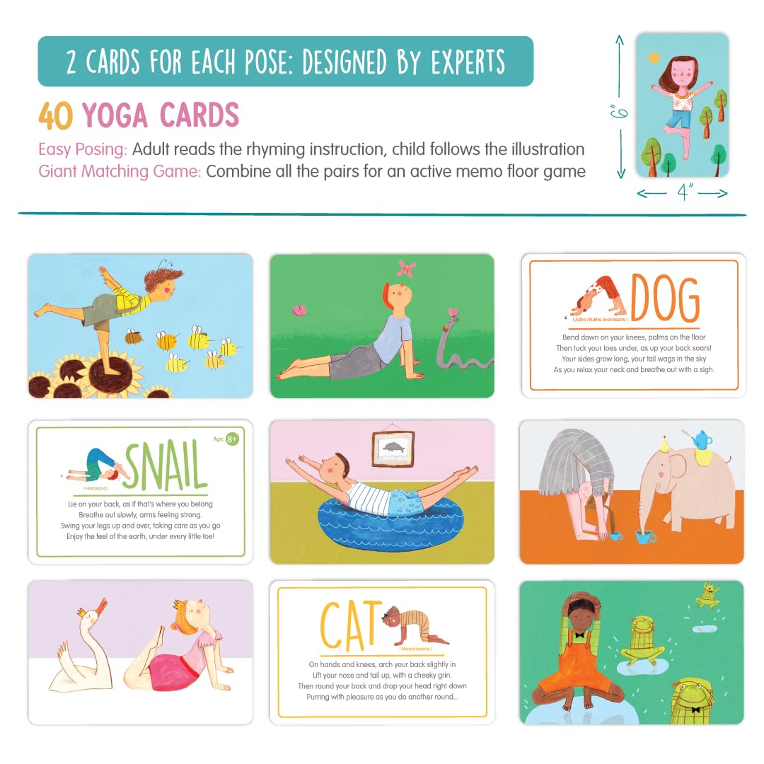 YOGi FUN Yogi Kit Card Game, 40 Yoga Cards Rhyming Game, Award Winning Educational Activities
